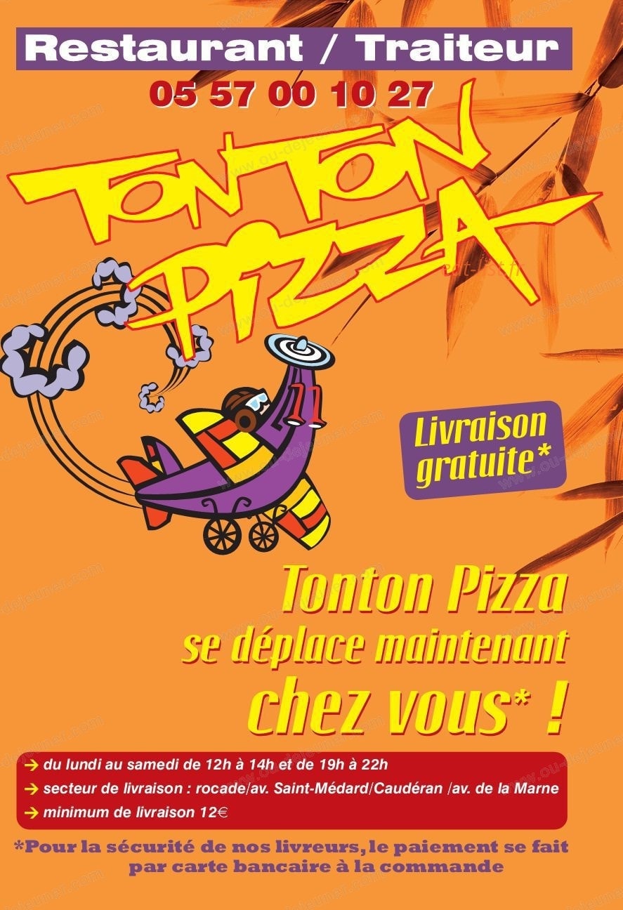Tonton Pizza — carte page 1
