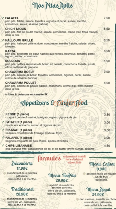 Too Pita — carte page 3