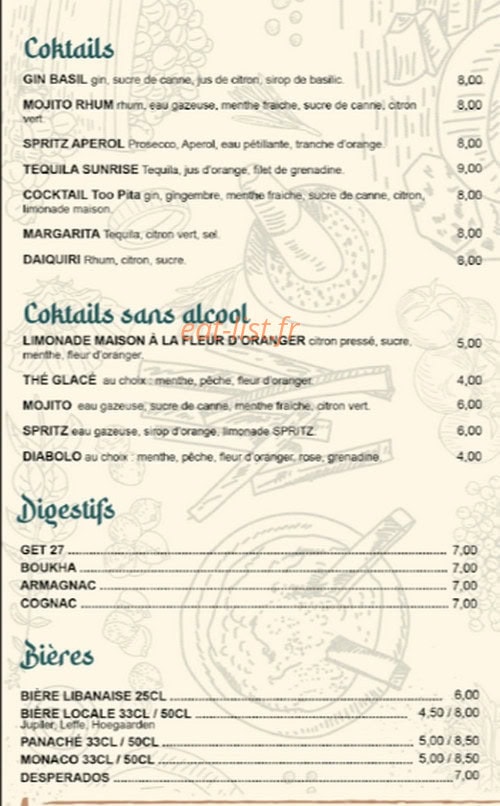 Too Pita — carte page 5