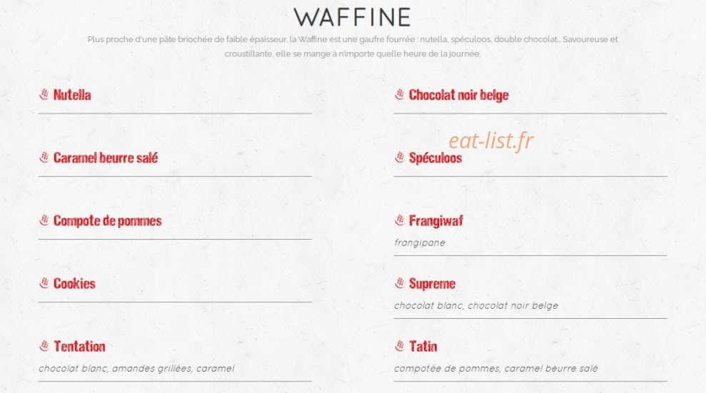 Waffle Factory — carte page 3