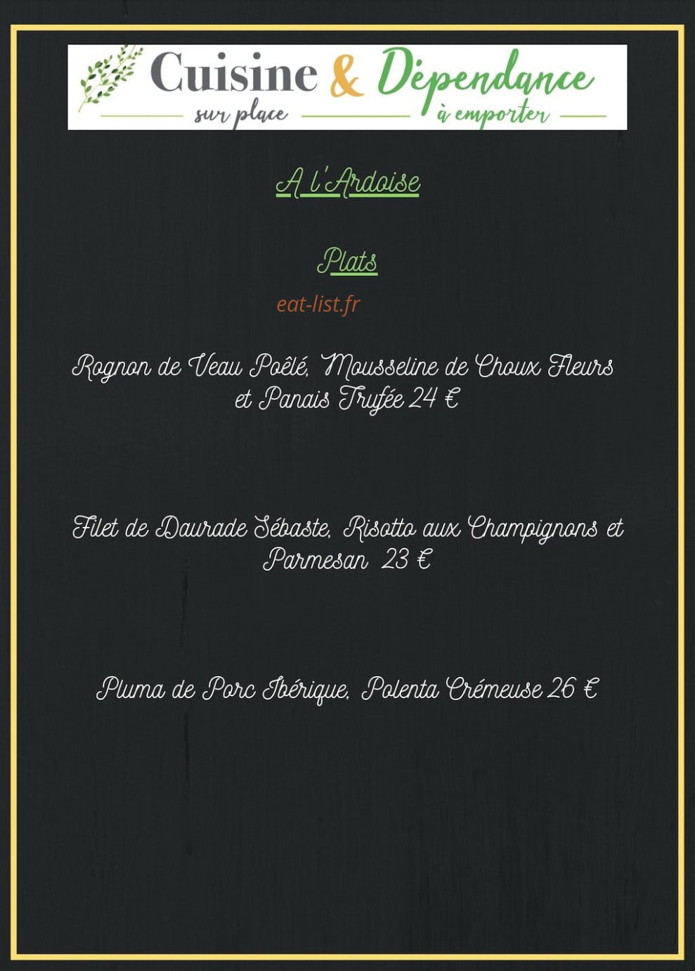 Cuisine & Dépendance — carte page 2