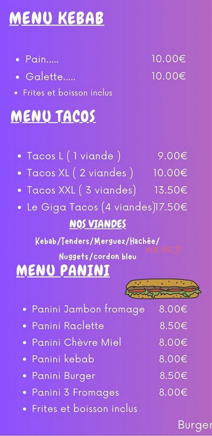 Fast'Kebab — carte page 1
