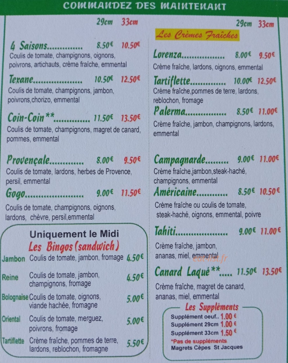 Pizza Bingo — carte page 3