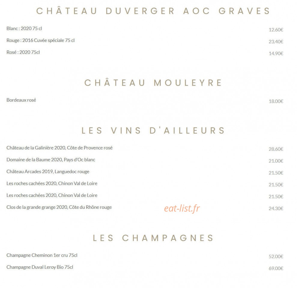 L'O & Vin — carte page 8