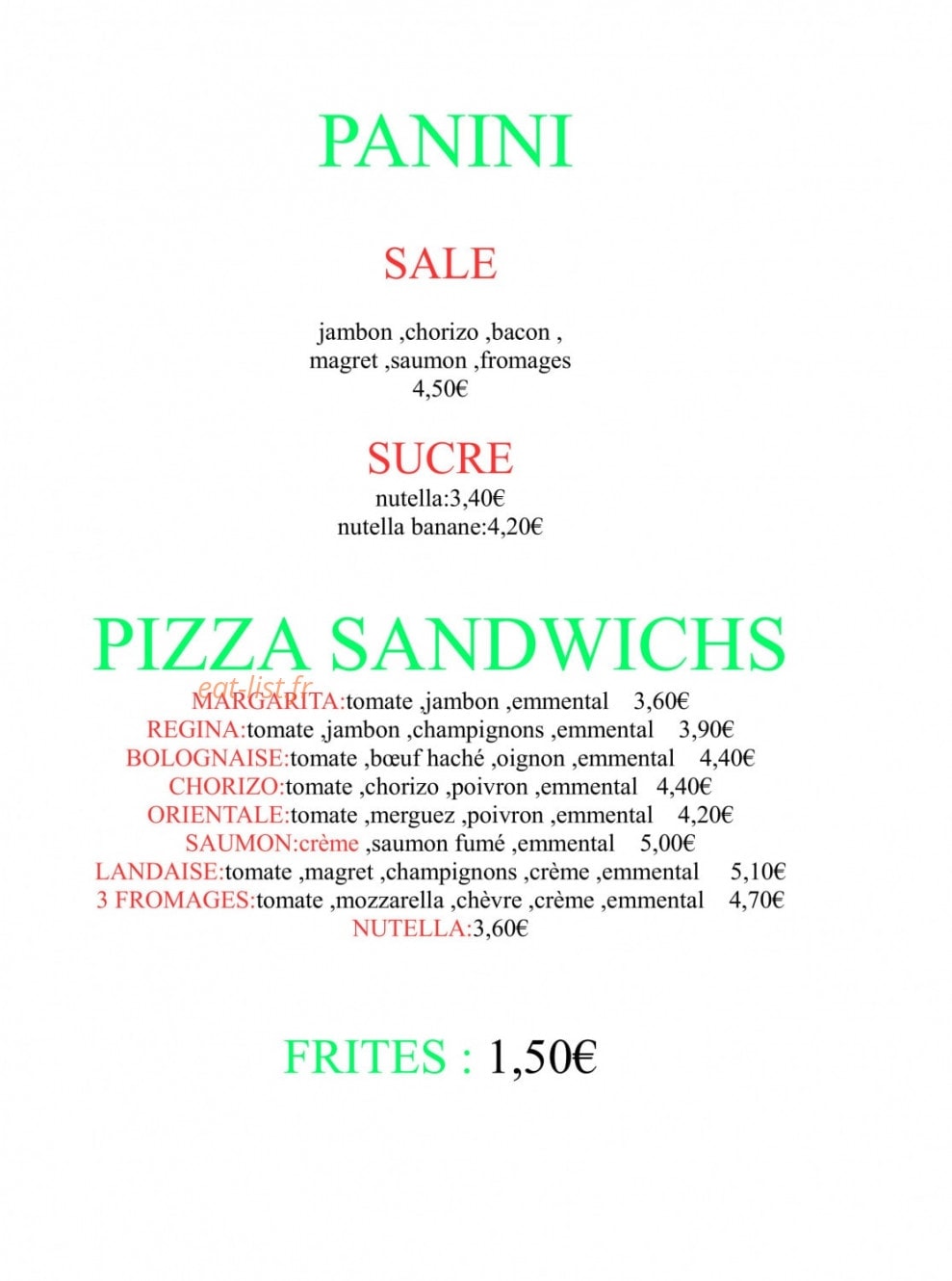 Genie Pizza — carte page 2