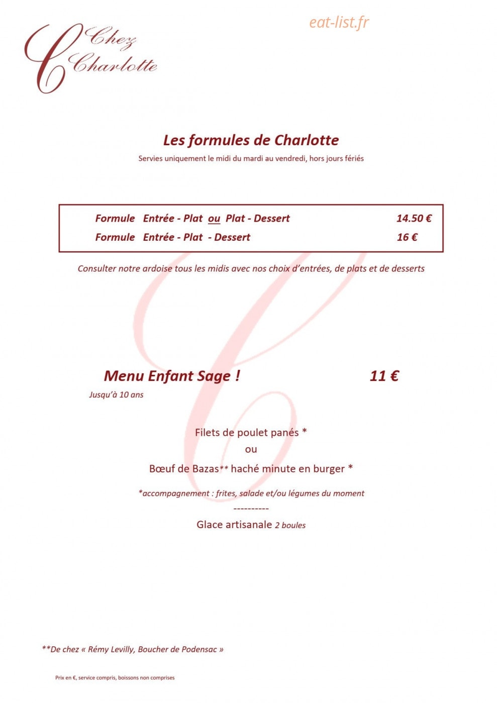 Chez Charlotte — carte page 4