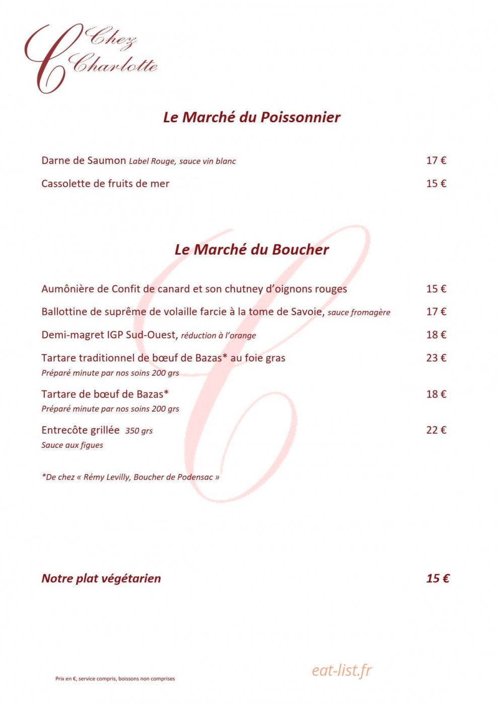 Chez Charlotte — carte page 2