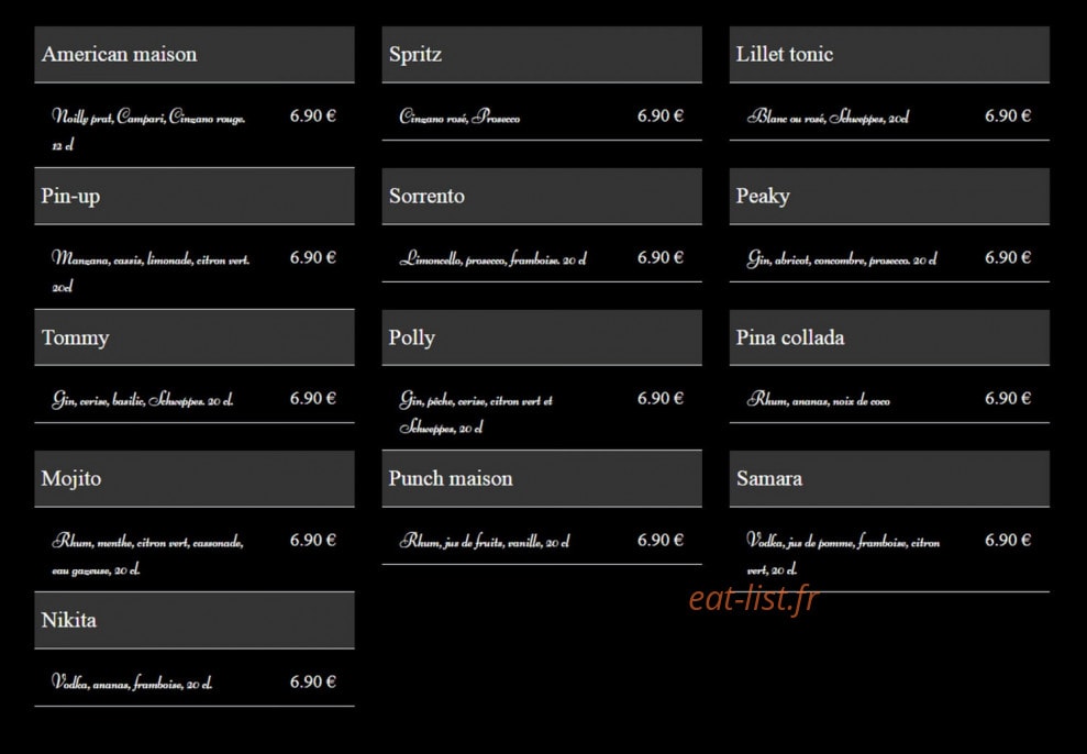 Chez Fred — carte page 7