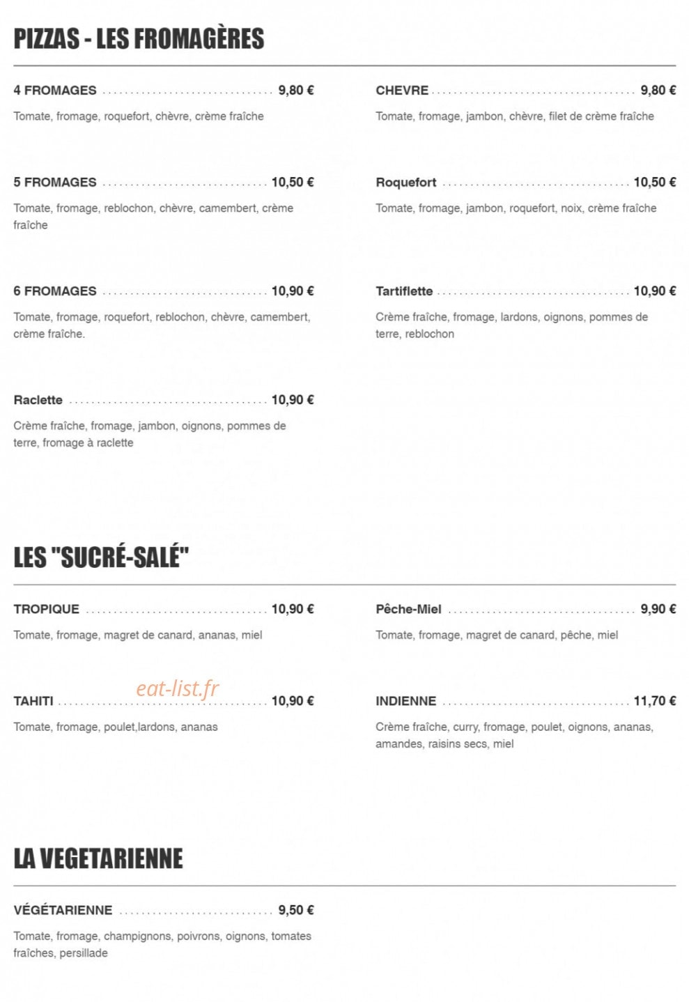 Pizza Roma — carte page 2