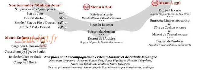 B comme Bistrot — carte page 2