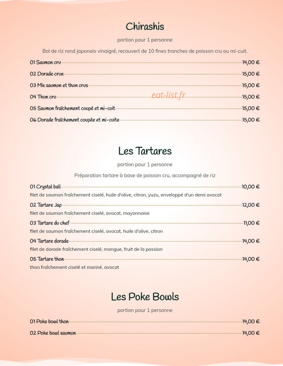 Coriandre & Basilic — carte page 7