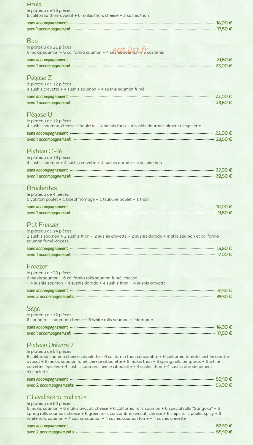 Coriandre & Basilic — carte page 2