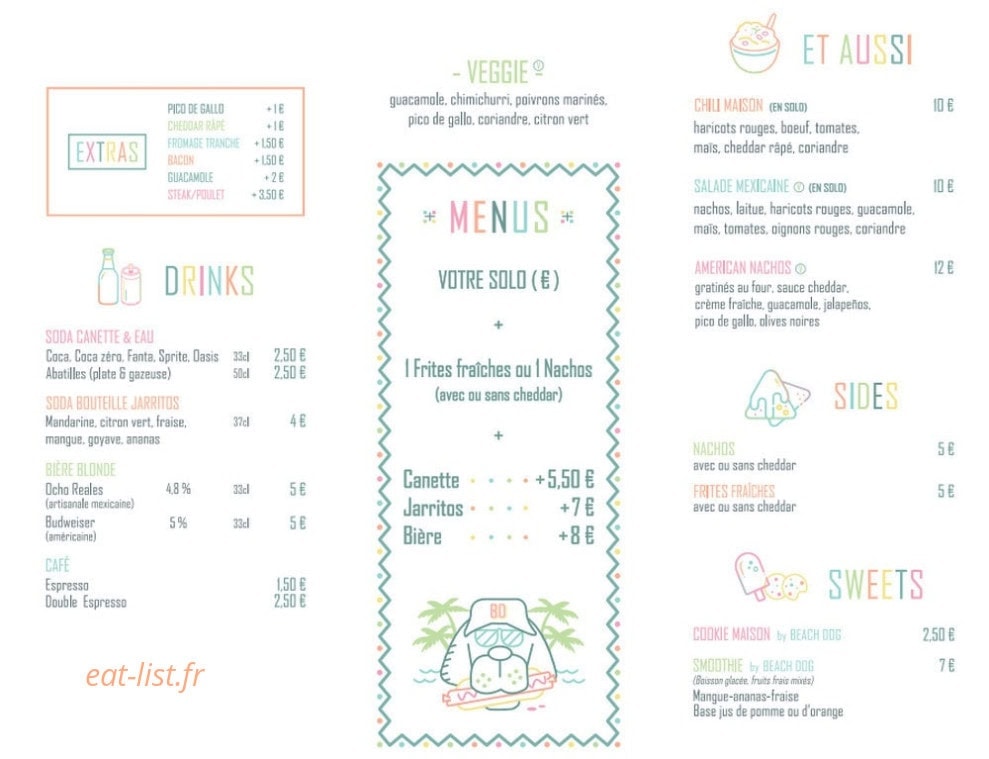 Le Beach Dog — carte page 2