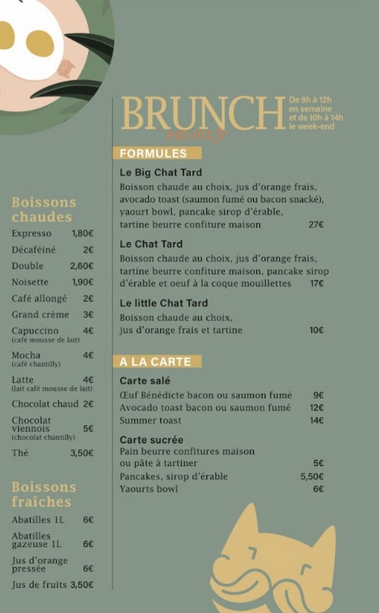 Le Chat Tard — carte page 1