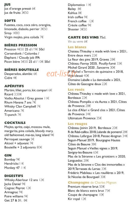 Le Chat Tard — carte page 3