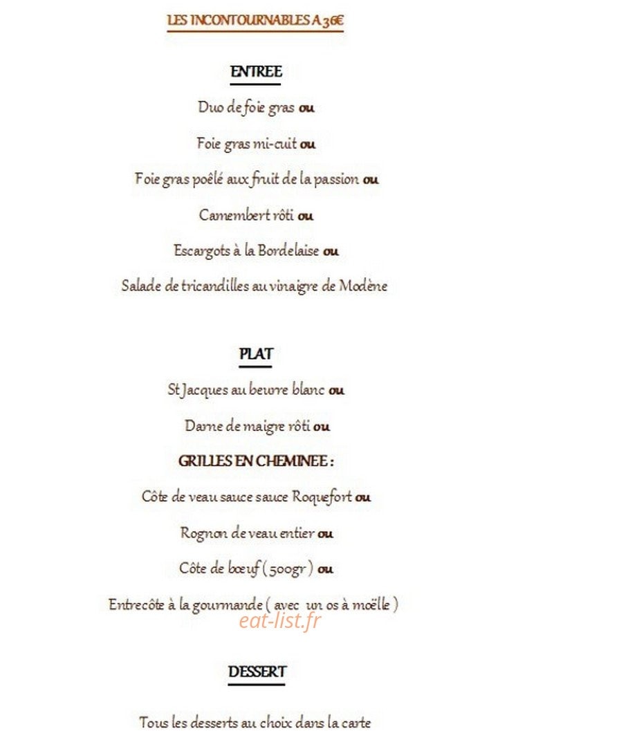 Le Baron Gourmand — carte page 5