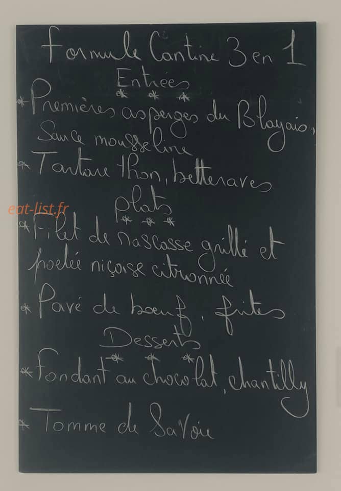 La Cantine — carte page 1