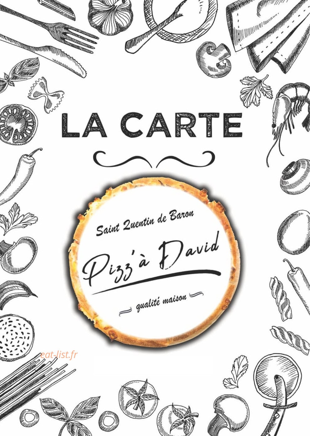 Pizz'à David — carte page 1