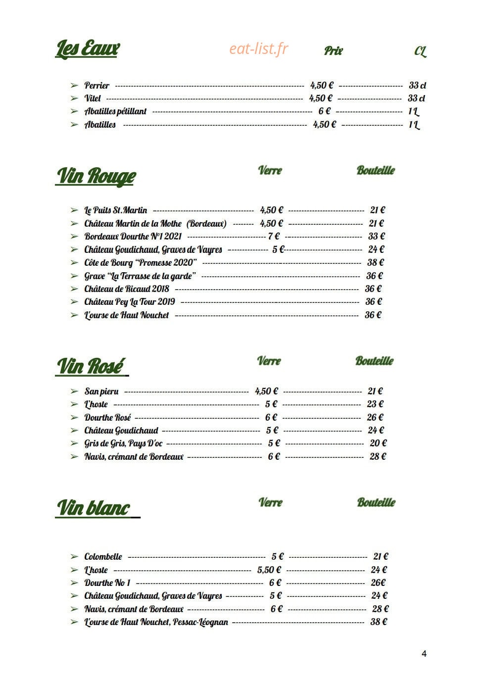 La Table De Salles — carte page 4