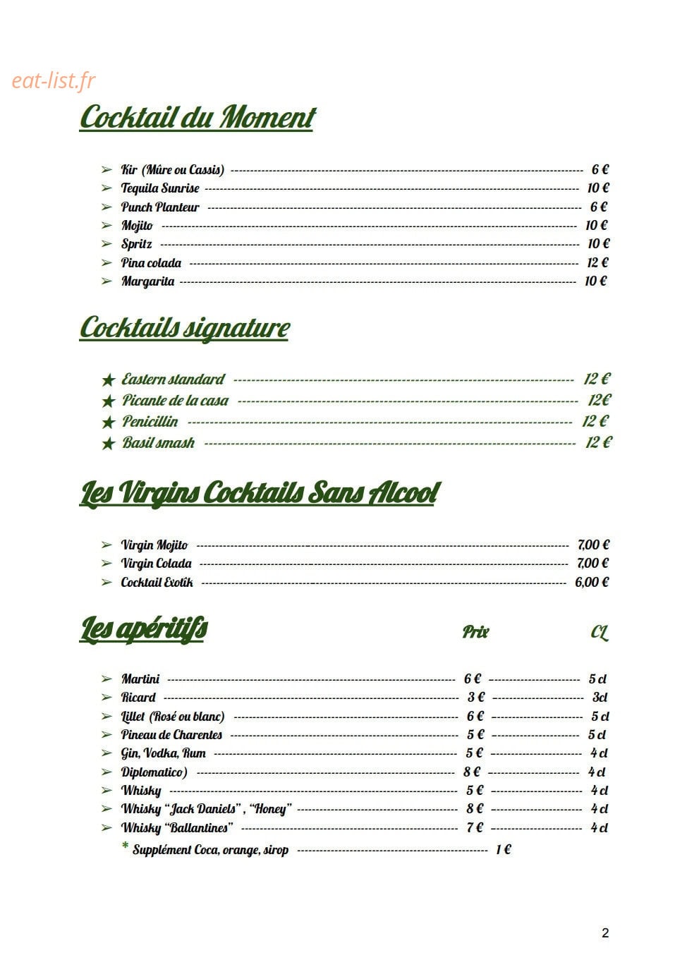 La Table De Salles — carte page 2