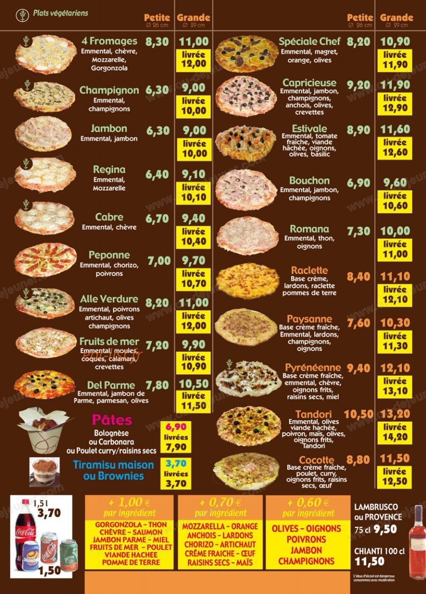 Chez Pep's — carte page 9