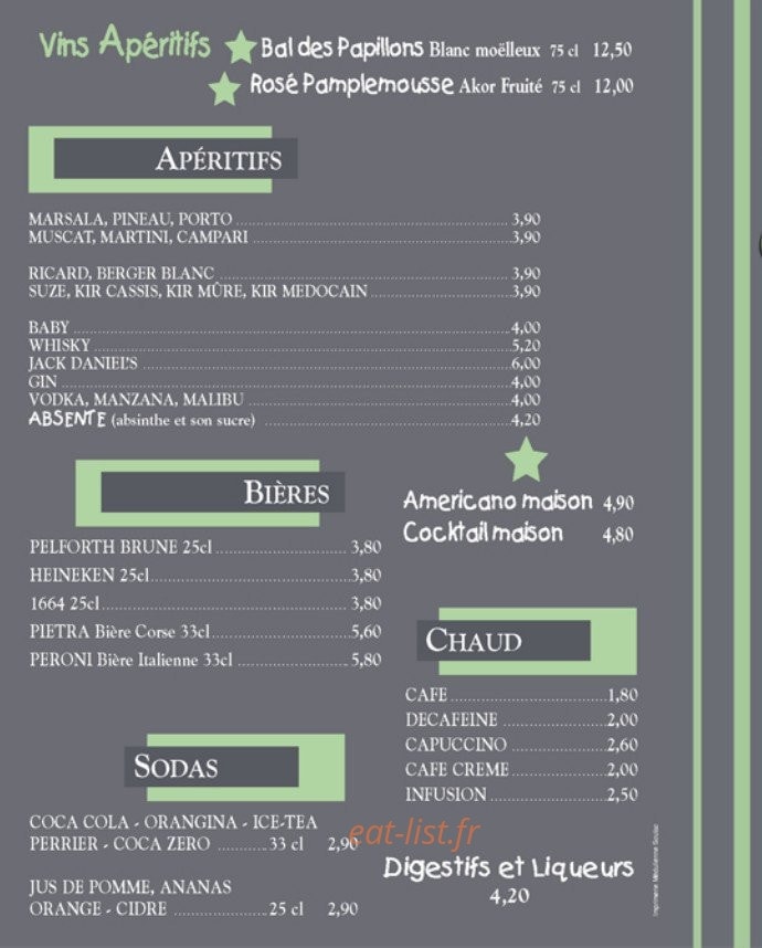 Chez Pep's — carte page 8