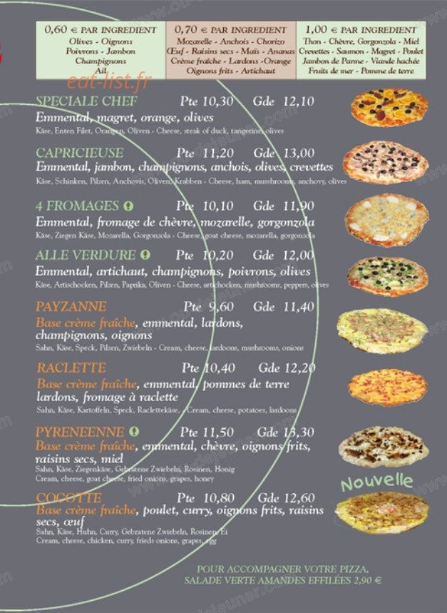 Chez Pep's — carte page 5