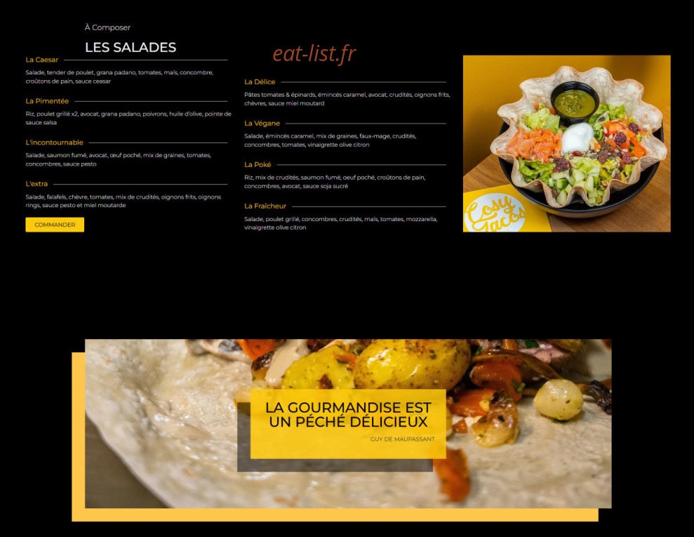 Cosy Tacos — carte page 2