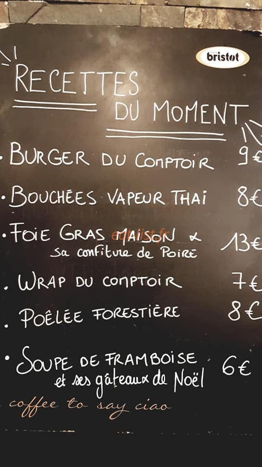 Le Comptoir du Vin — carte page 1