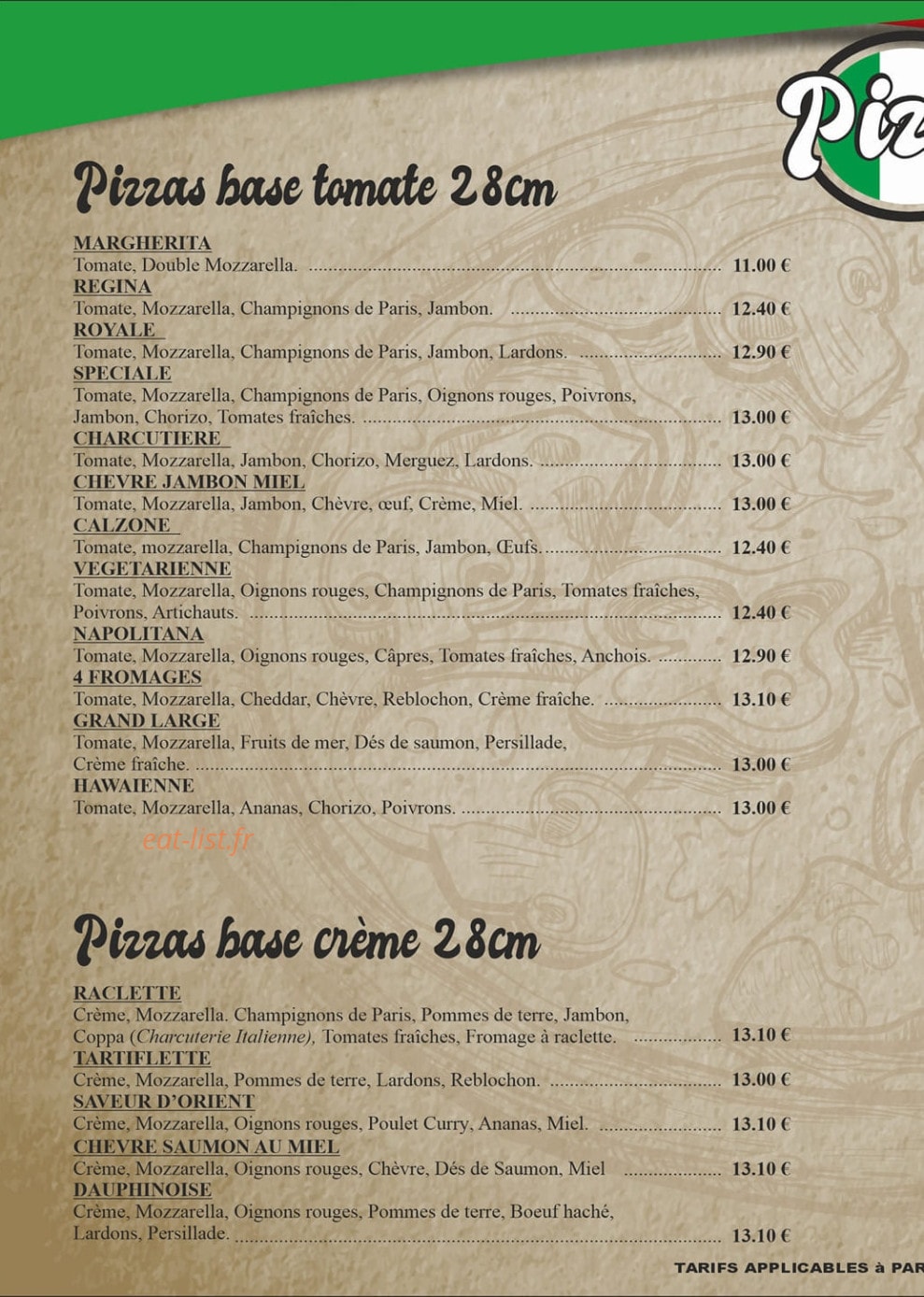 Bella Vita — carte page 1