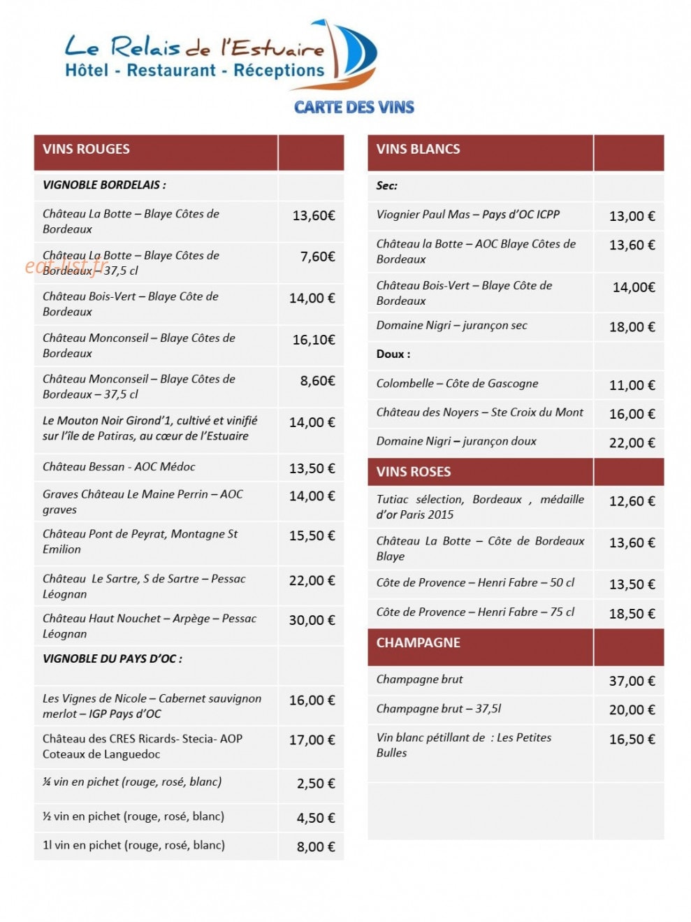 Relais De L'estuaire — carte page 6