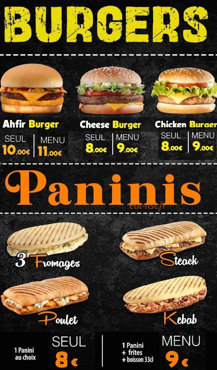 Carte et menu de La kasbah à Saint Ciers sur Gironde — Menu 2