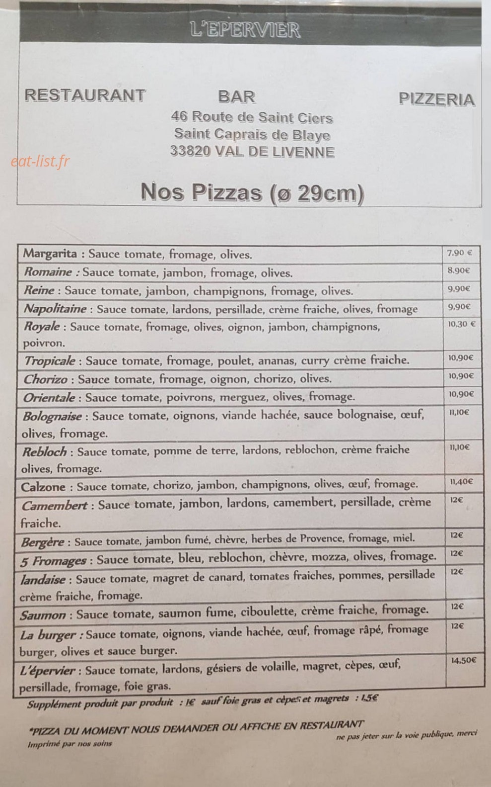 L'Epervier — carte page 3