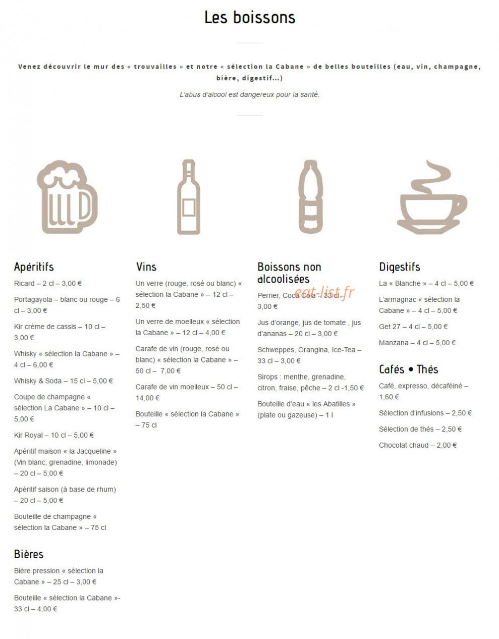 La Cabane — carte page 4
