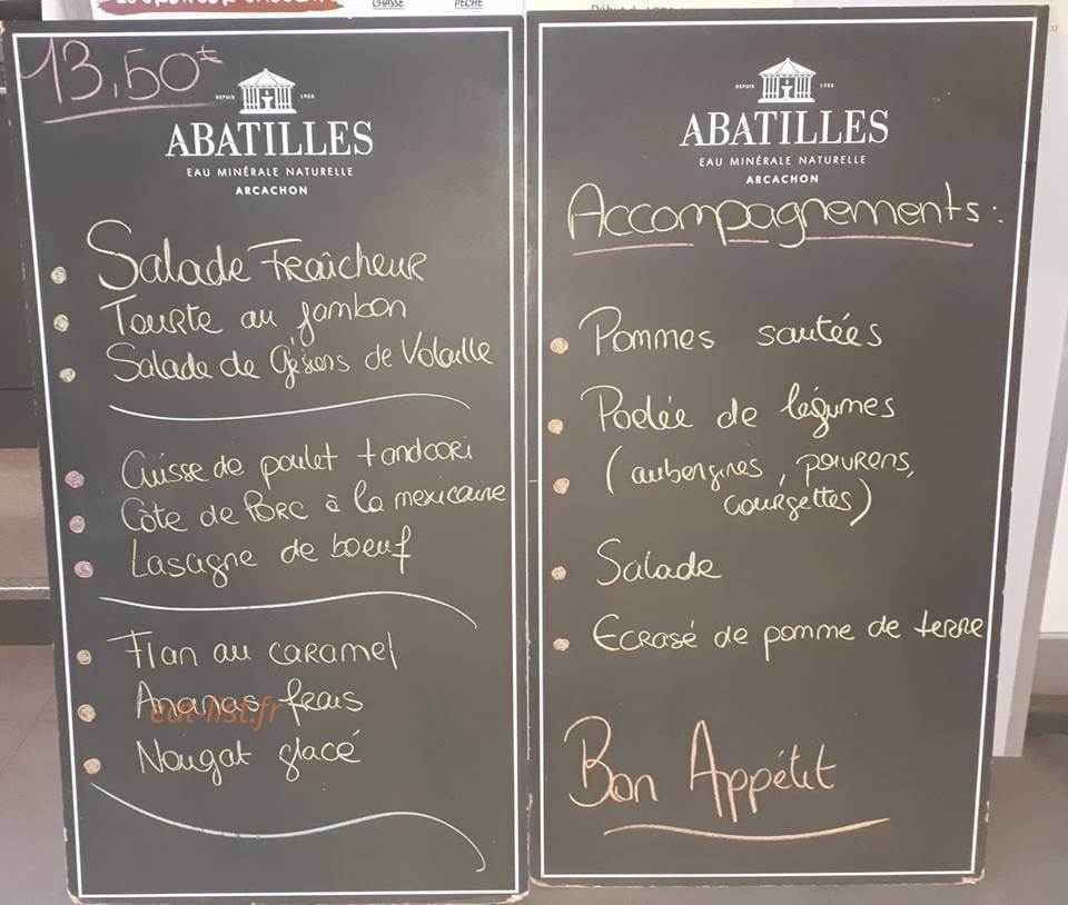 La Grilladerie d'Aliénor — carte page 1