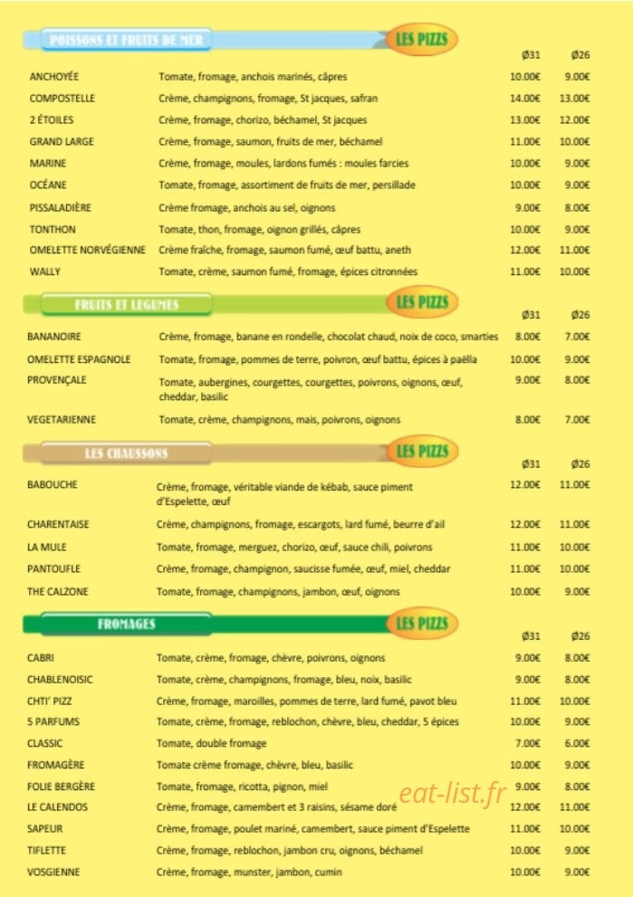 La Pizz — carte page 3