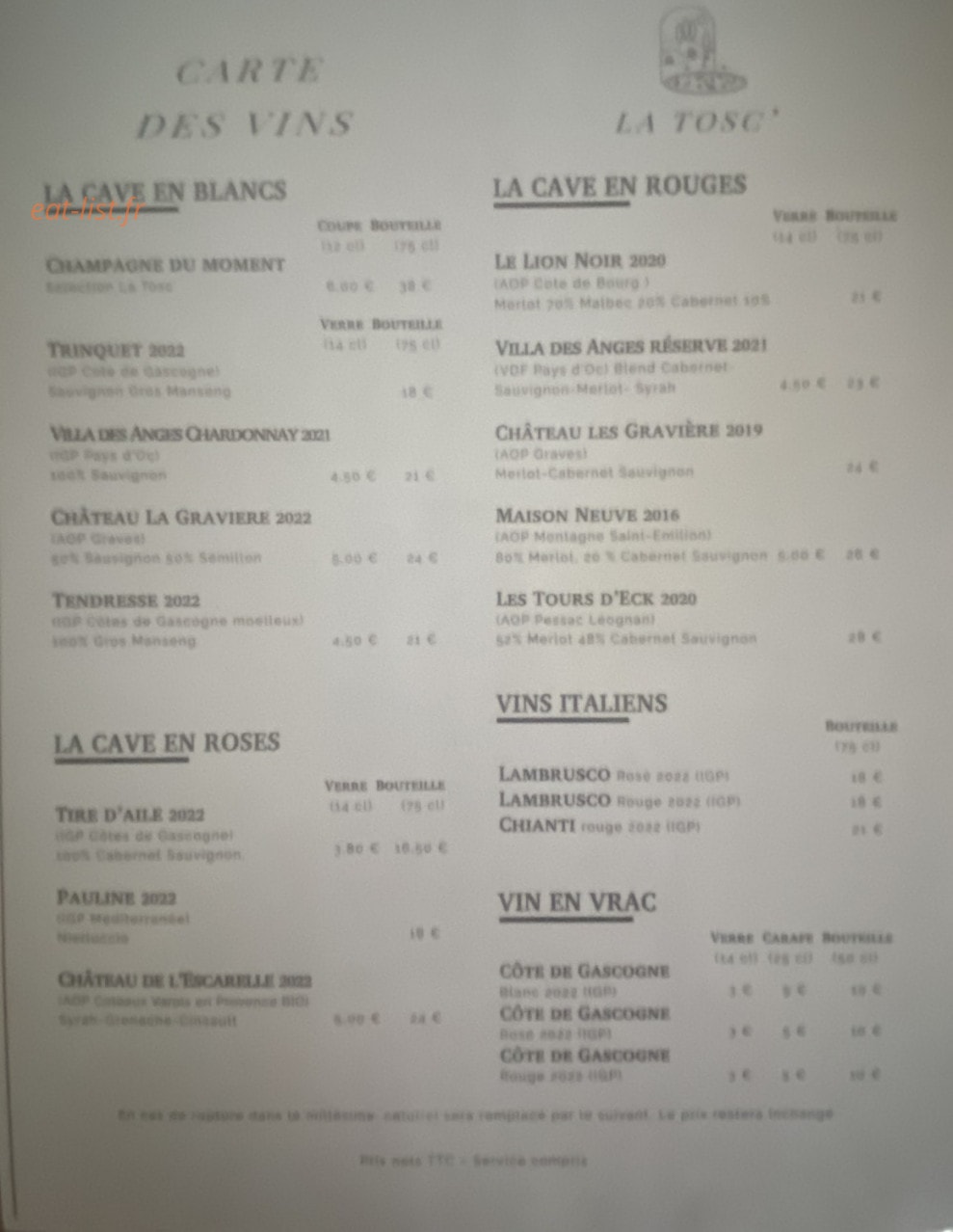 La Tosc' — carte page 7