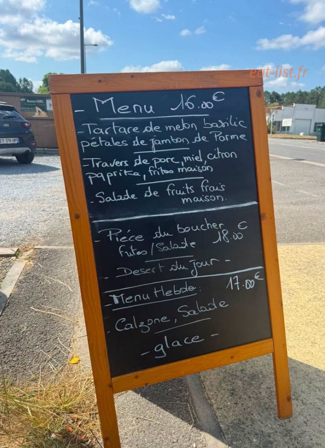 Carte et menu de La Tosc' à Belin Beliet — Menu
