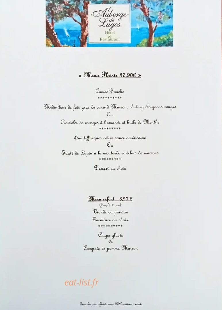 L' Auberge de Lugos — carte page 3