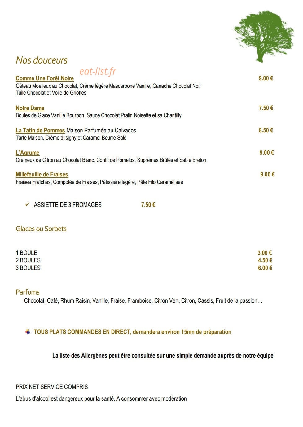 Au cèdre Vayres — carte page 2