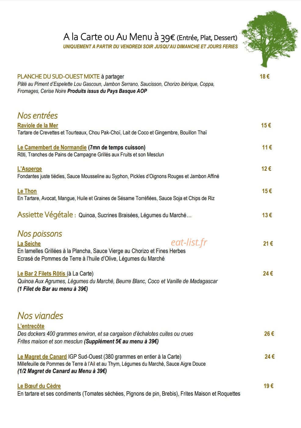 Au cèdre Vayres — carte page 1