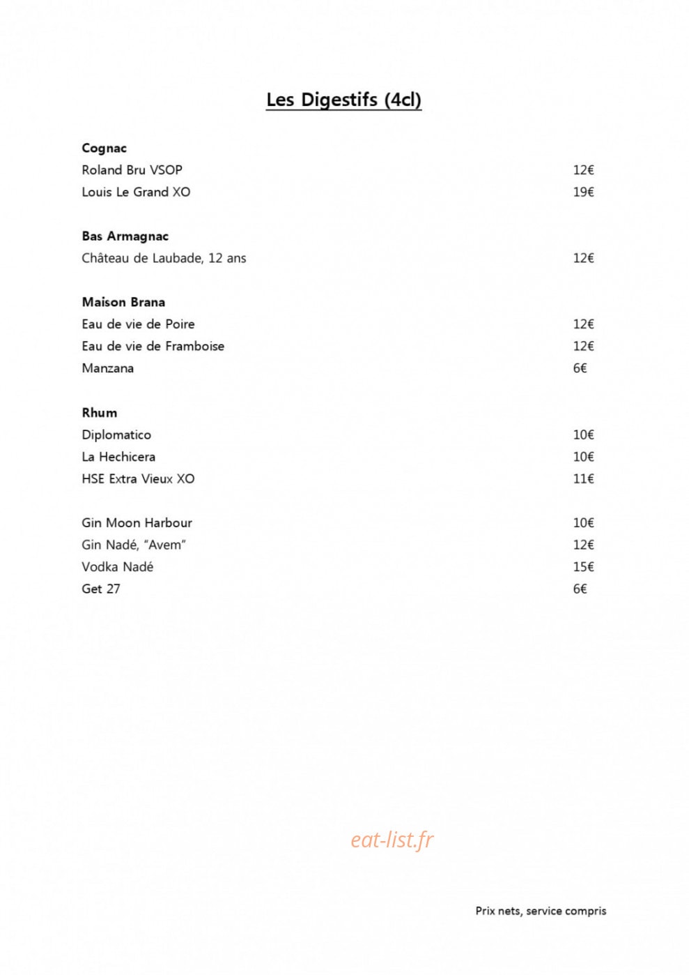 Restaurant Lune — carte page 14