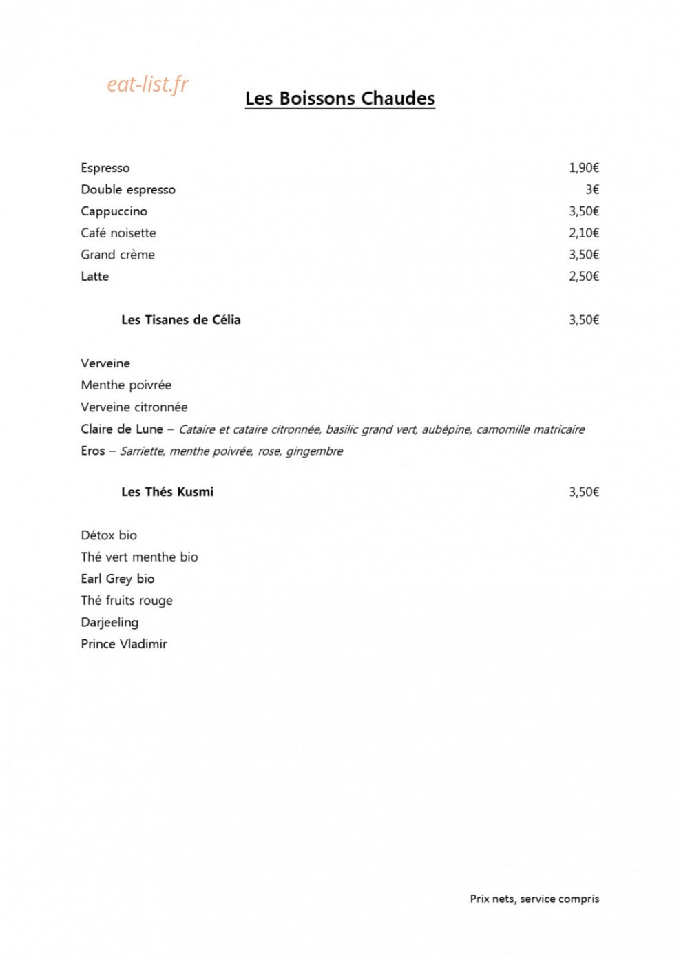 Restaurant Lune — carte page 13