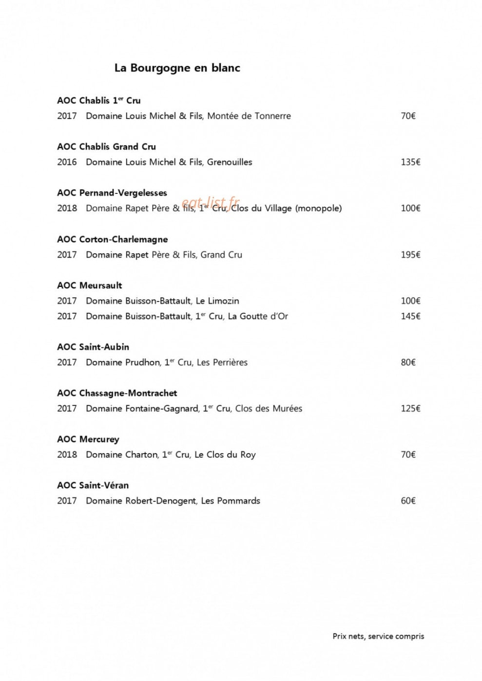 Restaurant Lune — carte page 8
