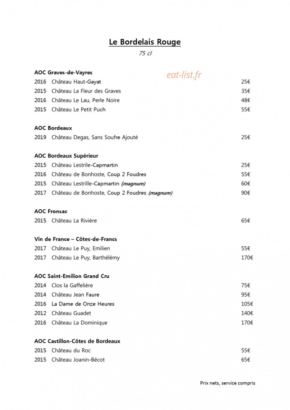 Restaurant Lune — carte page 5