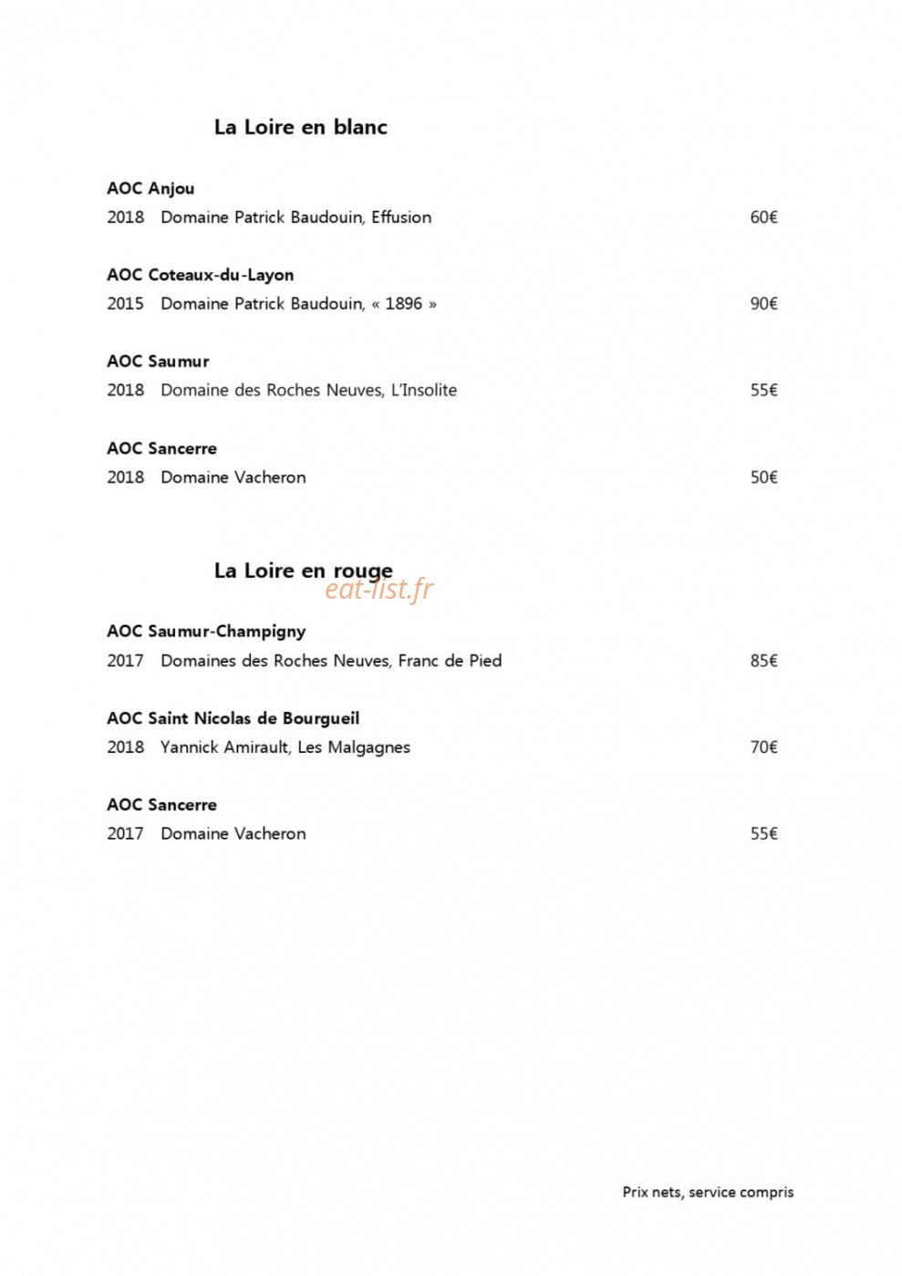 Restaurant Lune — carte page 12