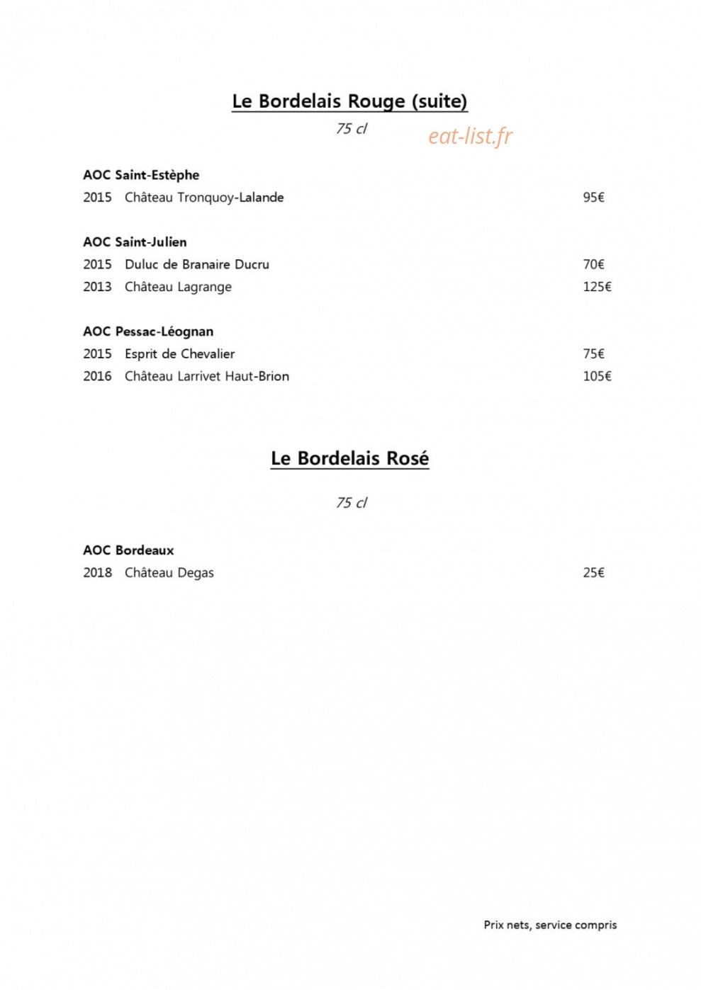Restaurant Lune — carte page 6