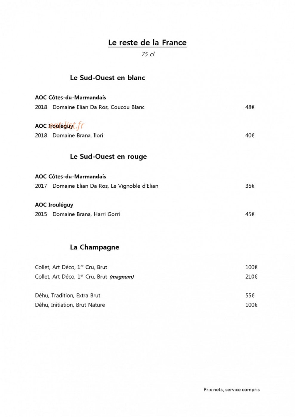 Restaurant Lune — carte page 7