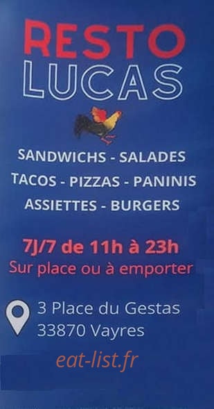 Resto lucas — carte page 1