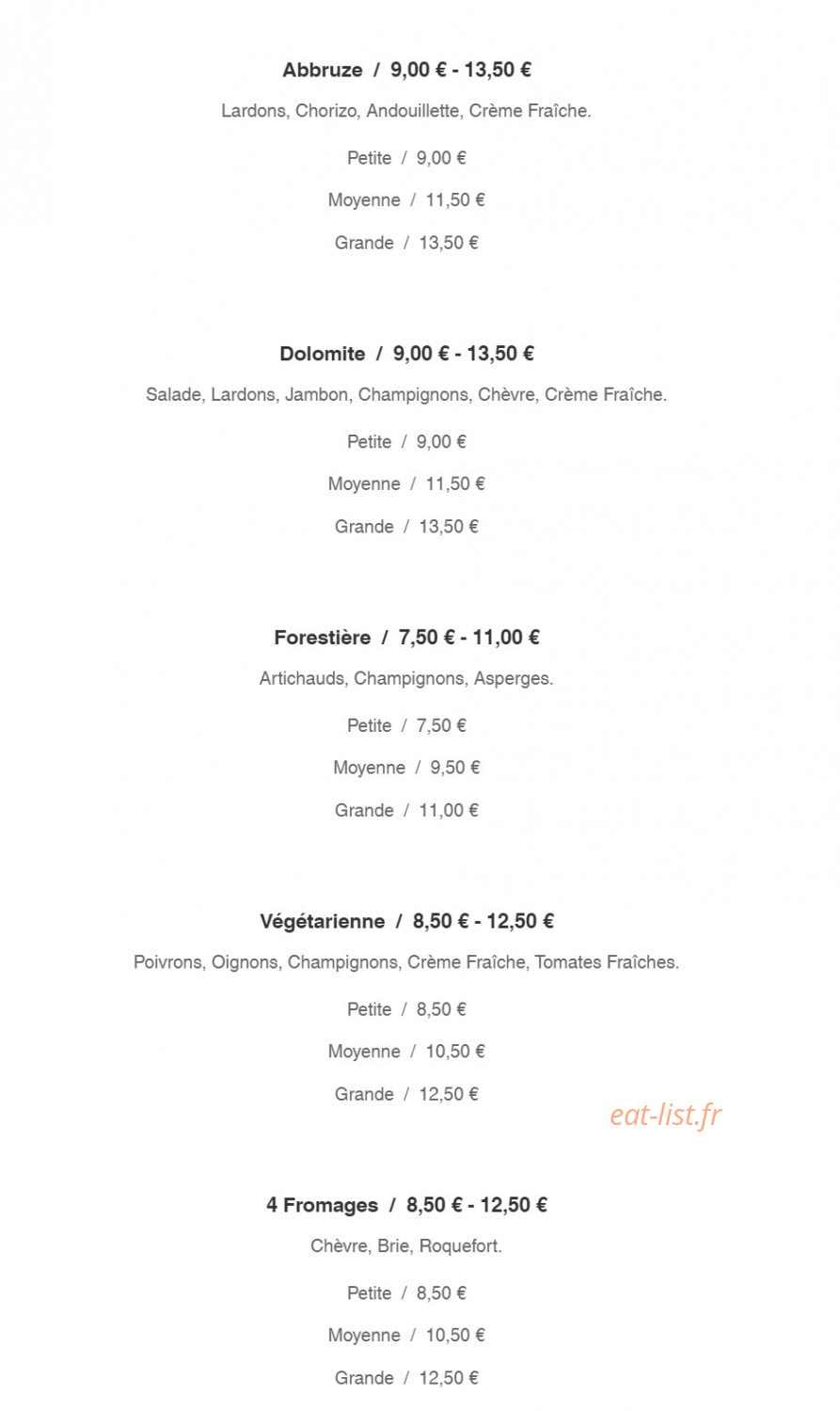 Pizza Julio — carte page 5